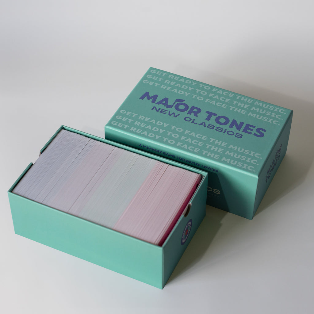 Green Major Tones new classics box with lid off to show cards inside