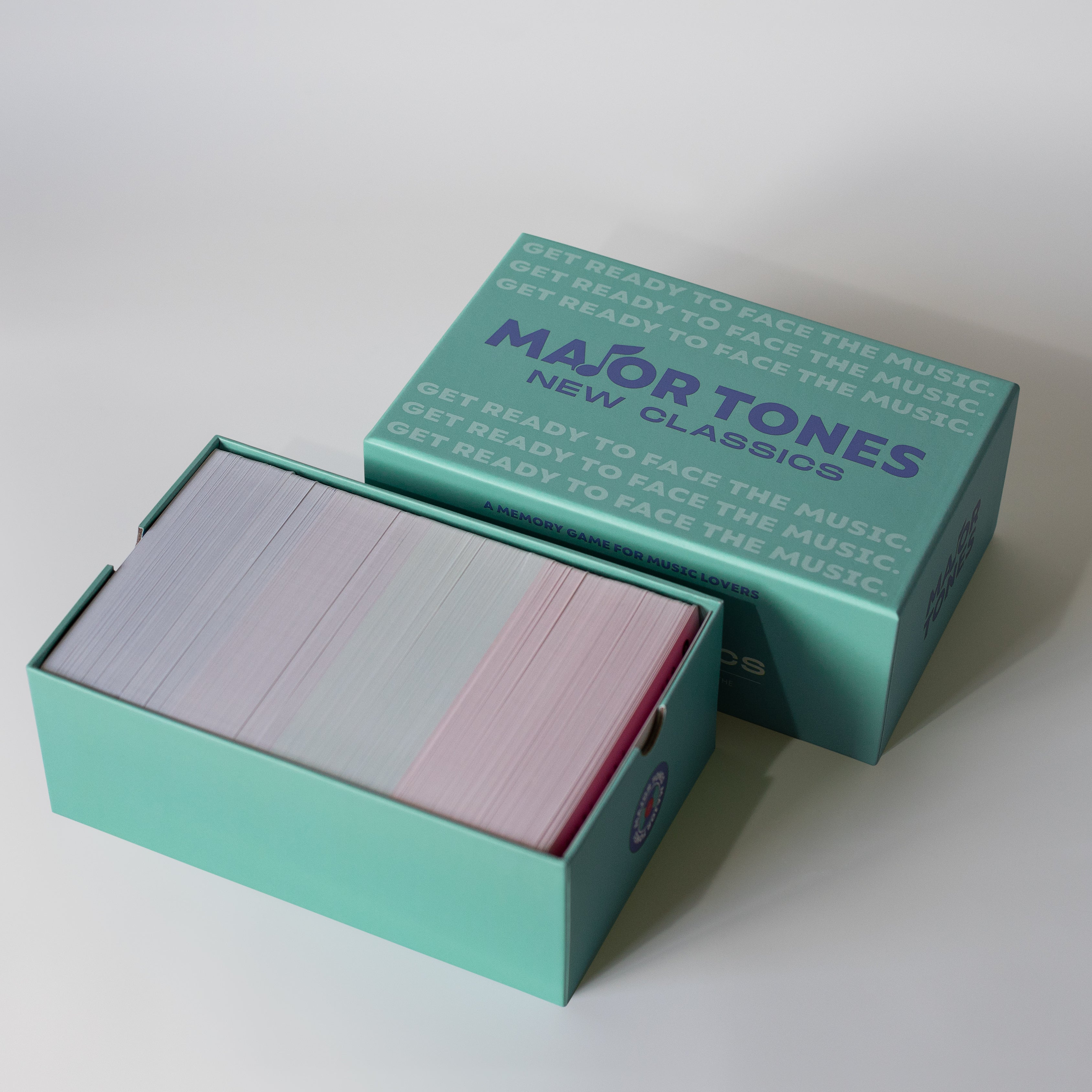 Green Major Tones new classics box with lid off to show cards inside